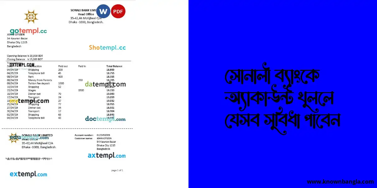 সোনালী ব্যাংকে অ্যাকাউন্ট খুললে যেসব সুবিধা পাবেন