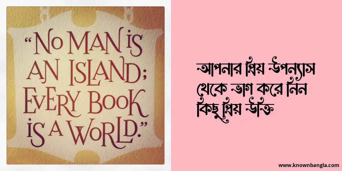 আপনার প্রিয় উপন্যাস থেকে ভাগ করে নিন কিছু প্রিয় উক্তি