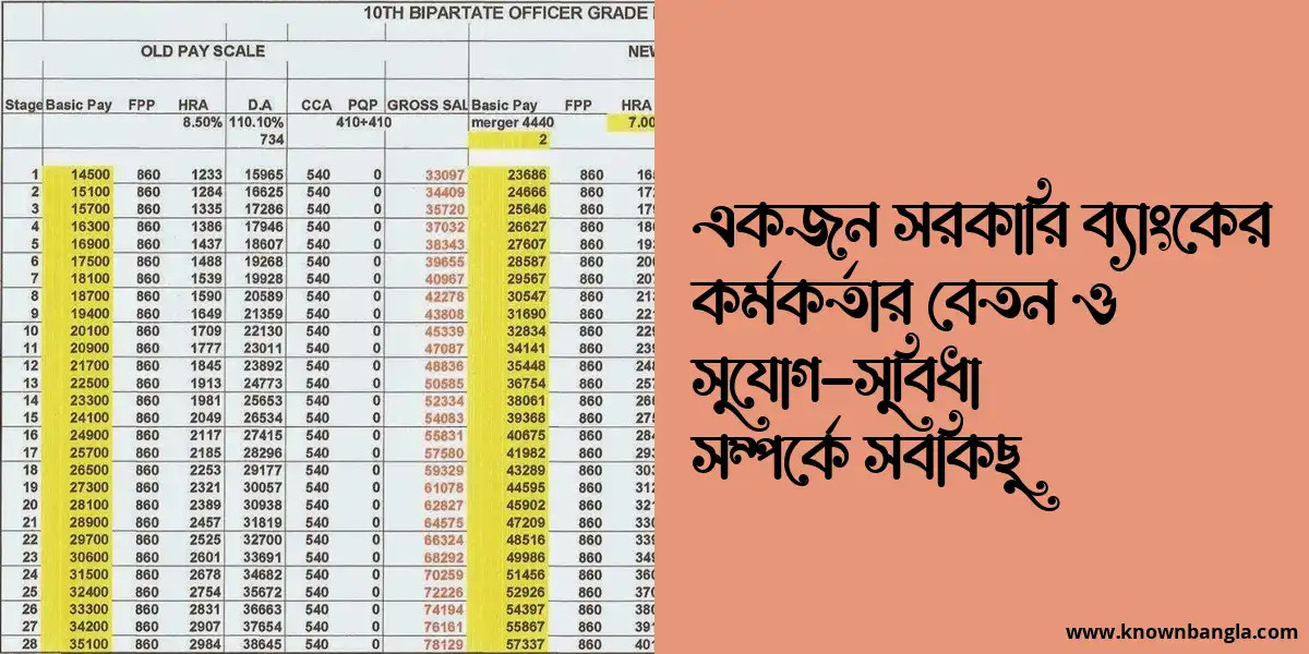 একজন সরকারি ব্যাংকের কর্মকর্তার বেতন ও সুযোগ-সুবিধা সম্পর্কে সবকিছু