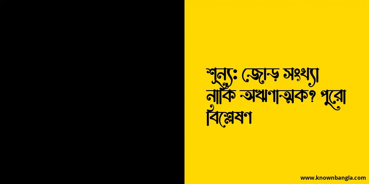 শূন্য: জোড় সংখ্যা নাকি অঋণাত্মক? পুরো বিশ্লেষণ