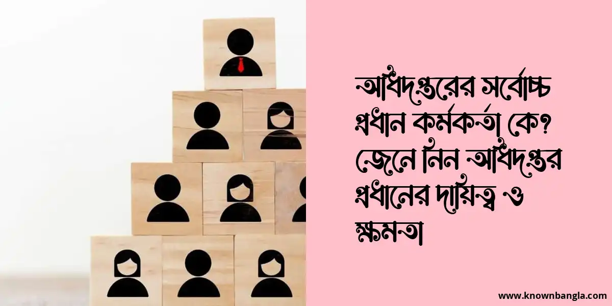 অধিদপ্তরের সর্বোচ্চ প্রধান কর্মকর্তা কে? জেনে নিন অধিদপ্তর প্রধানের দায়িত্ব ও ক্ষমতা