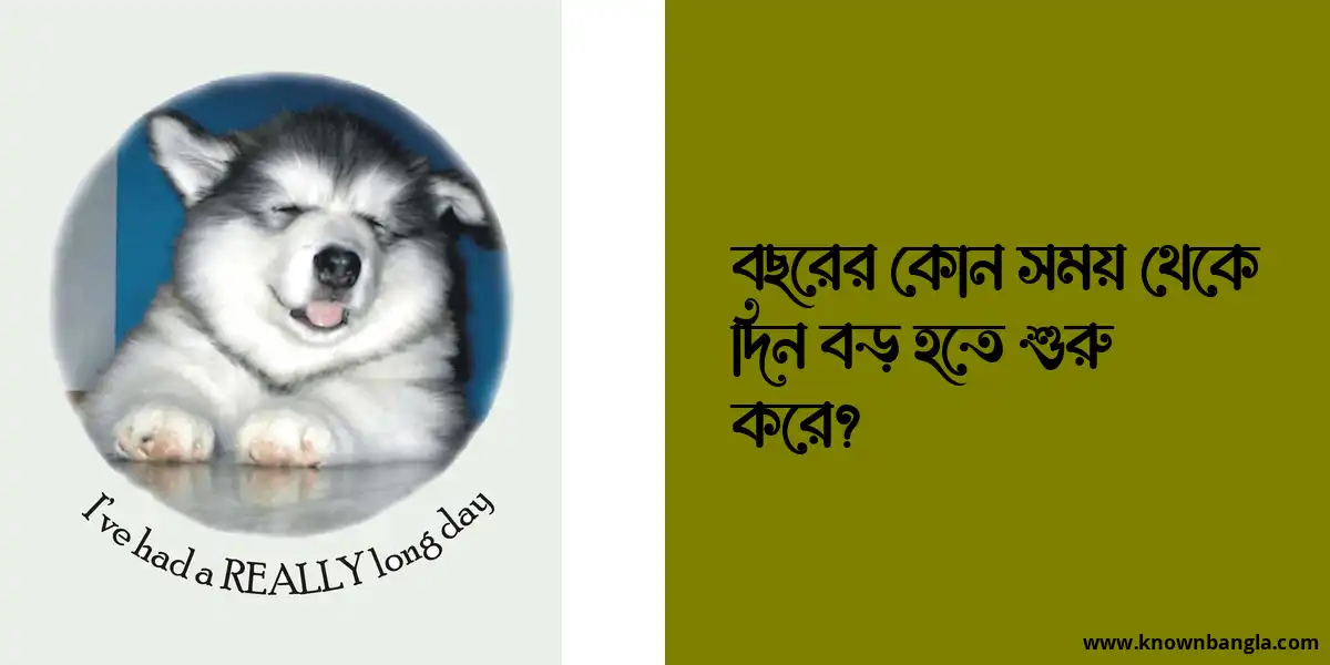 বছরের কোন সময় থেকে দিন বড় হতে শুরু করে?